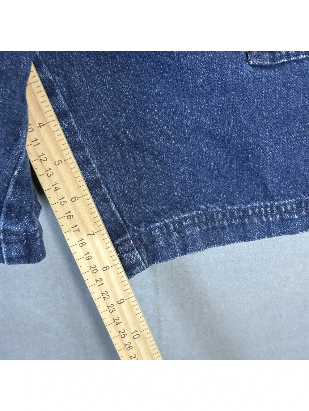 Croft & Barrow Denim Cargo Shorts Mens 50 Blue Elastic Waist 8.5